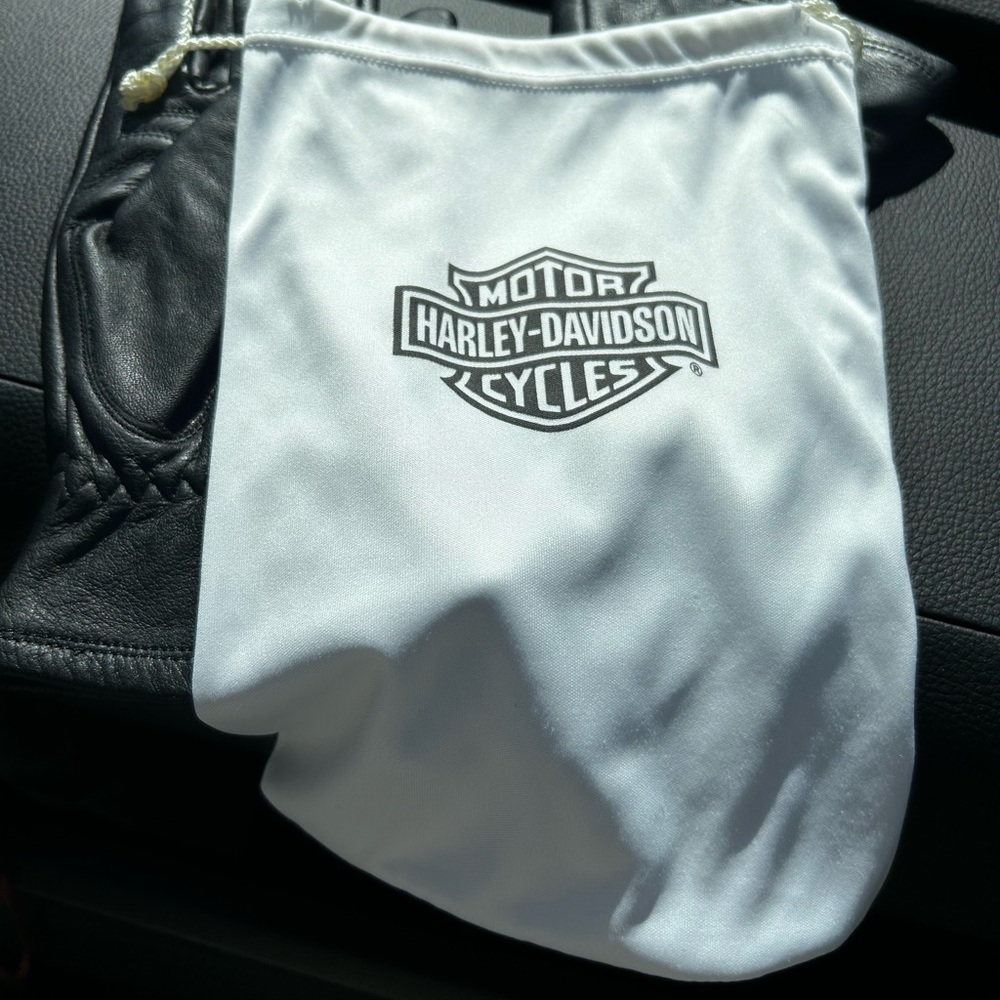 Harley-Davidson Black Womens Small Riding Gloves W/ Dust Bag - Picture 5 of 5